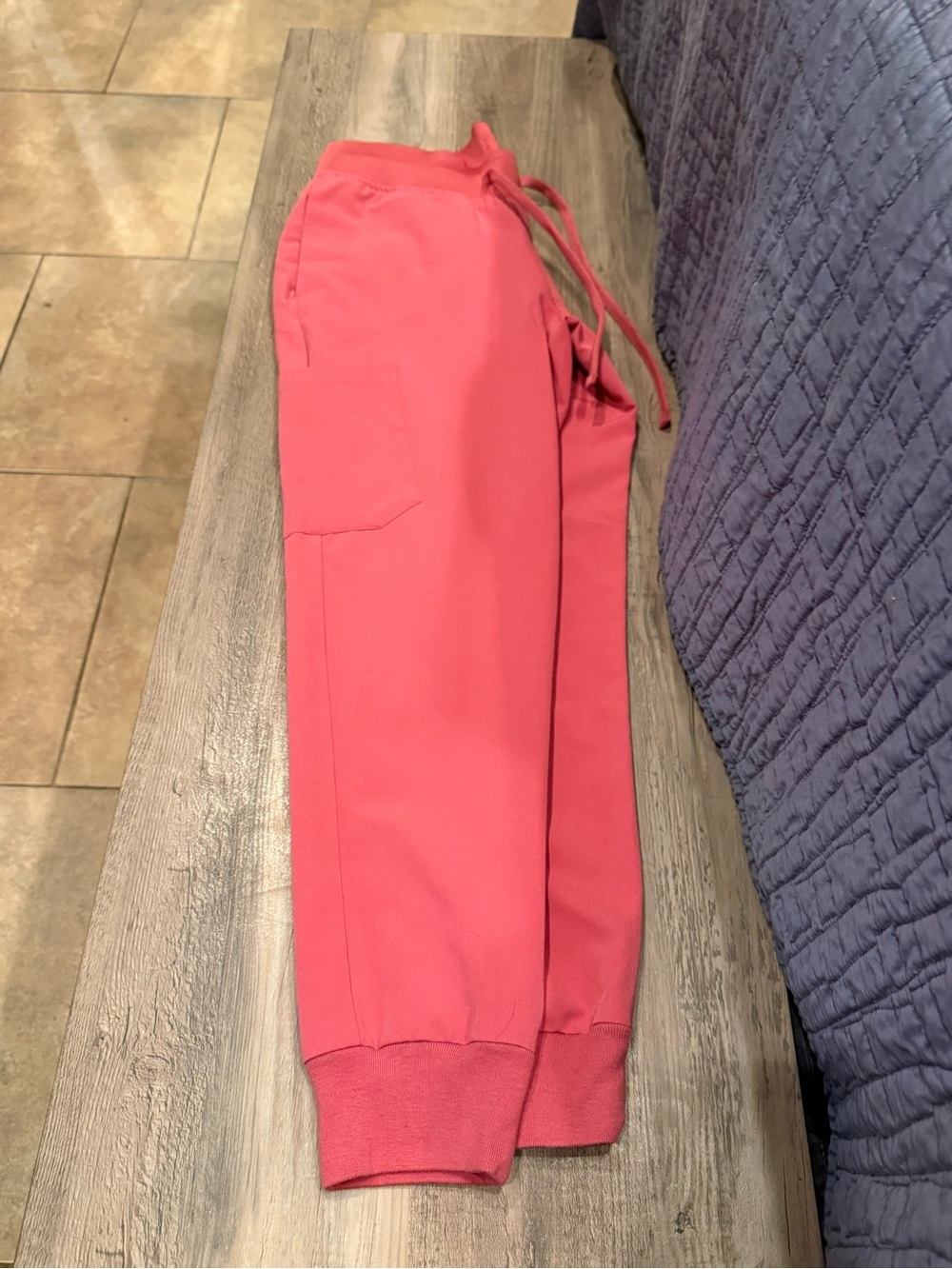 Womens Coral Pink Jogger scrubs - Comfortable Everyday Bottoms